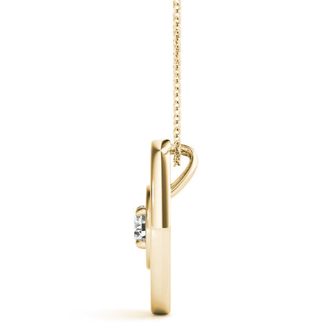 Yellow gold Round Diamond Bezel Set Pendant with Double Halo