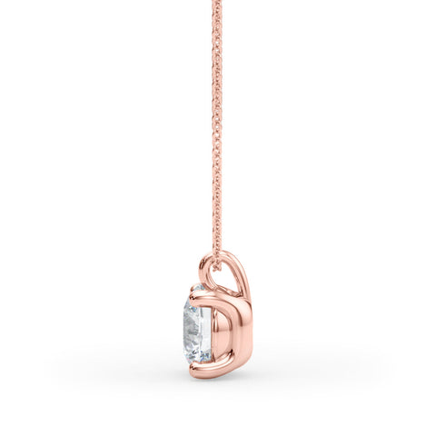 Rose gold Round Solitaire Pendant with Four-Prong Setting