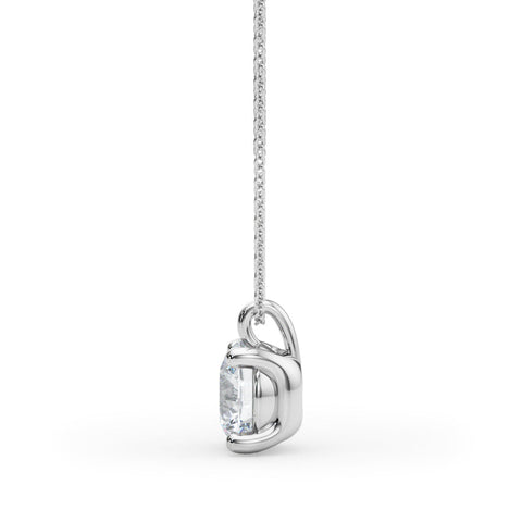 White gold Round Solitaire Pendant with Four-Prong Setting