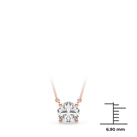 Rose gold Round Solitaire Pendant with Four-Prong Basket Setting