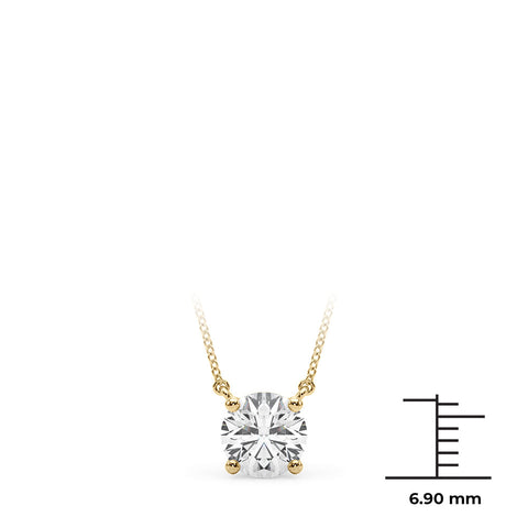 Yellow gold Round Solitaire Pendant with Four-Prong Basket Setting