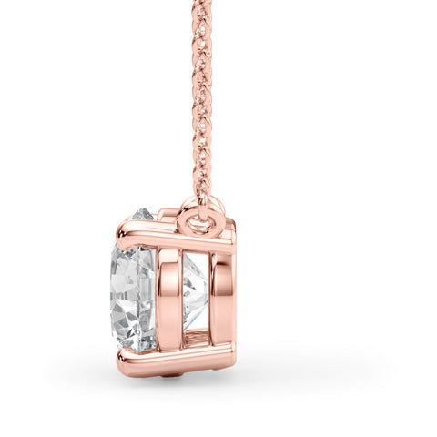 Rose gold Round Solitaire Pendant with Four-Prong Basket Setting