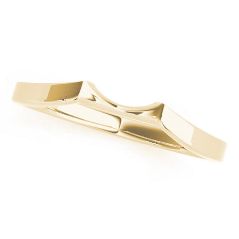 Yellow gold Contoured Solitaire Round Bezel Set Wedding Band