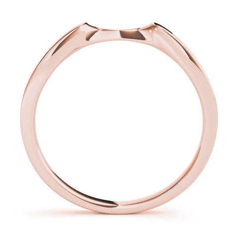 Rose gold Contoured Solitaire Round Bezel Set Wedding Band