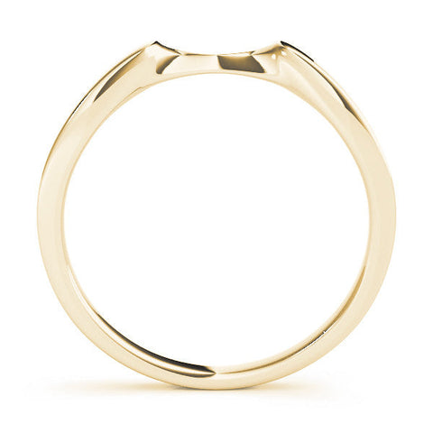 Yellow gold Contoured Solitaire Round Bezel Set Wedding Band
