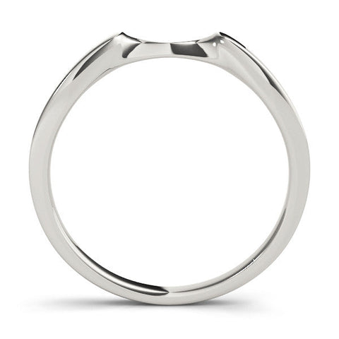 White gold Contoured Solitaire Round Bezel Set Wedding Band