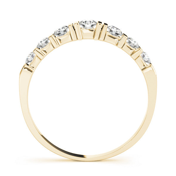 Yellow gold Round Channel Set Diamond Half Eternity Band