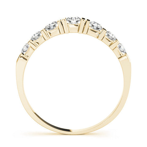 Yellow gold Round Channel Set Diamond Half Eternity Band