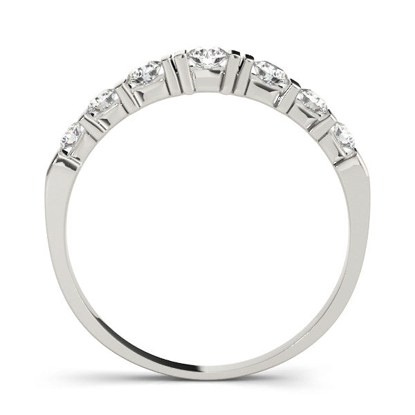 Silver Round Channel Set Diamond Half Eternity Band