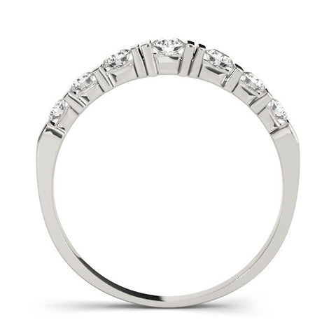 Platinum Round Channel Set Diamond Half Eternity Band