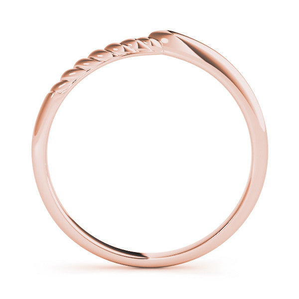Rose gold Twisted Solitaire Round Cut Knife Edge Prong Ring