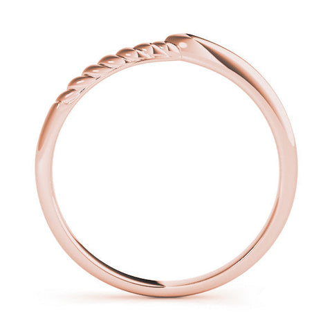 Rose gold Twisted Solitaire Round Cut Knife Edge Prong Ring
