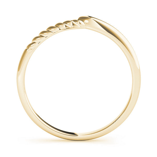 Yellow gold Twisted Solitaire Round Cut Knife Edge Prong Ring