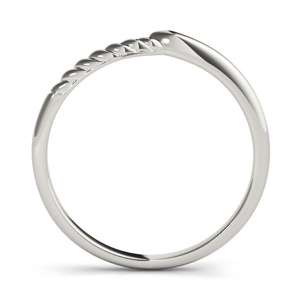 Silver Twisted Solitaire Round Cut Knife Edge Prong Ring