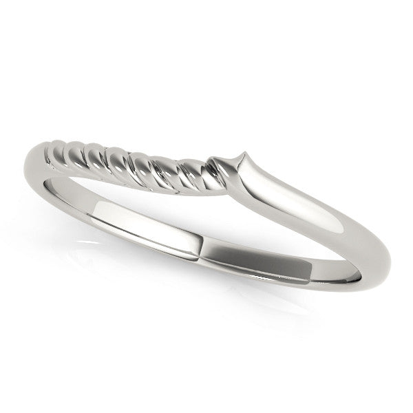 Silver Twisted Solitaire Round Cut Knife Edge Prong Ring