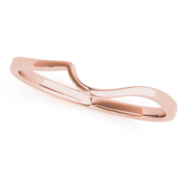Rose gold Curved Solitaire Band with Round Stone Setting