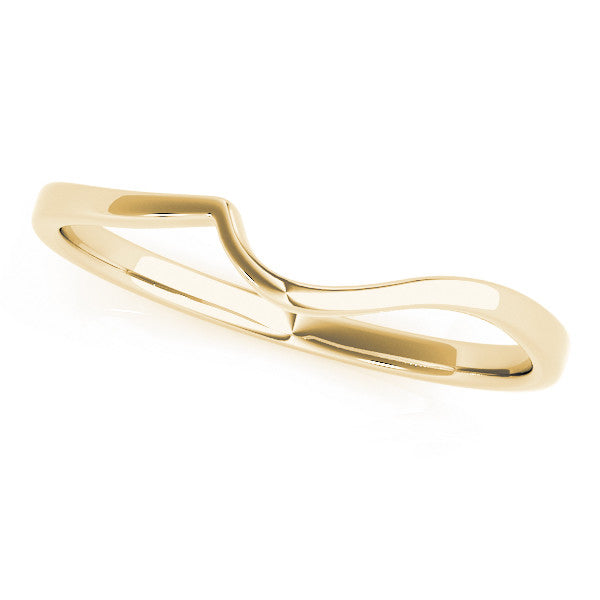 Yellow gold Curved Solitaire Band with Round Stone Setting