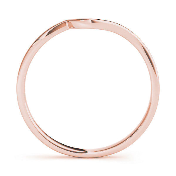 Rose gold Curved Solitaire Band with Round Stone Setting