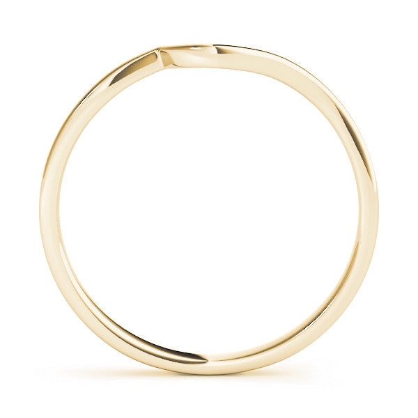Yellow gold Curved Solitaire Band with Round Stone Setting
