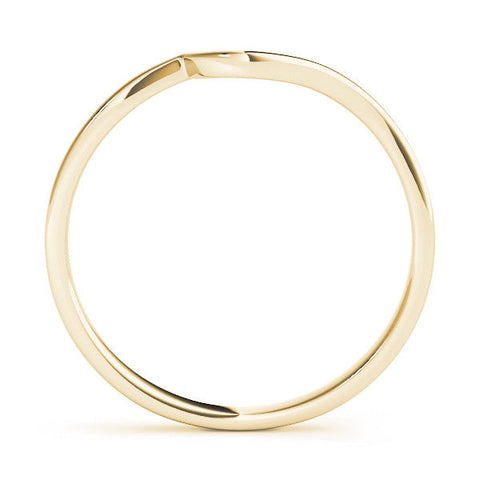 Yellow gold Curved Solitaire Band with Round Stone Setting