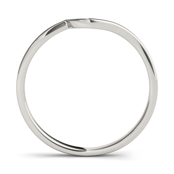 Silver Curved Solitaire Band with Round Stone Setting