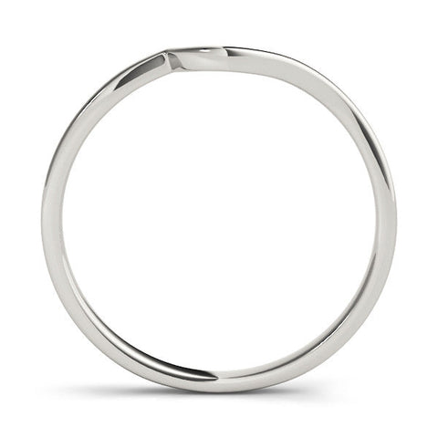 Platinum Curved Solitaire Band with Round Stone Setting