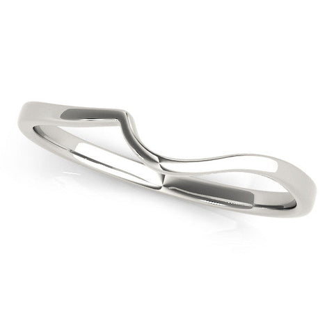 Platinum Curved Solitaire Band with Round Stone Setting