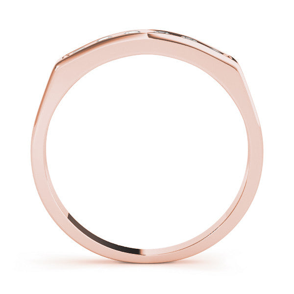 Rose gold Channel Set Round Diamond Flat Band