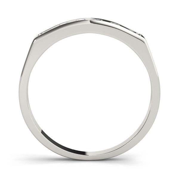 White gold Channel Set Round Diamond Flat Band