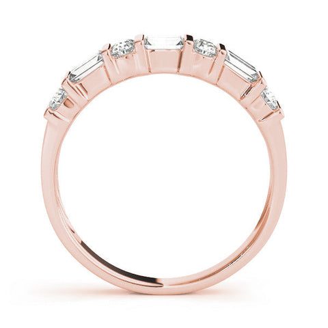 Rose gold Channel Set Baguette and Round Diamond Eternity Band