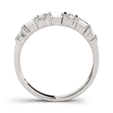 White gold Channel Set Baguette and Round Diamond Eternity Band