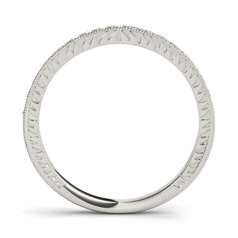 White gold Round Cut Diamond Milgrain Pavé Eternity Band