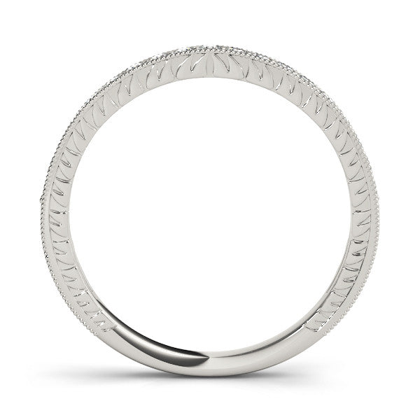 Platinum Round Cut Diamond Milgrain Pavé Eternity Band