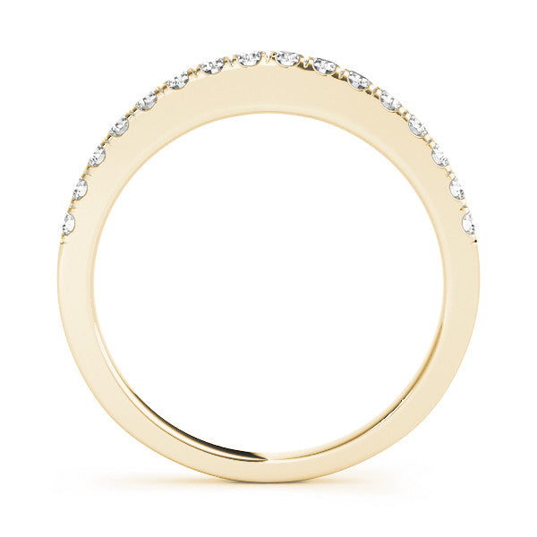 Yellow gold Round Diamond Pavé Set Eternity Band with Shared Prong Setting