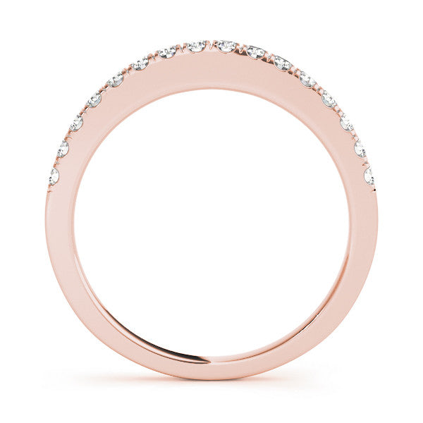 Rose gold Round Diamond Pavé Set Eternity Band with Shared Prong Setting
