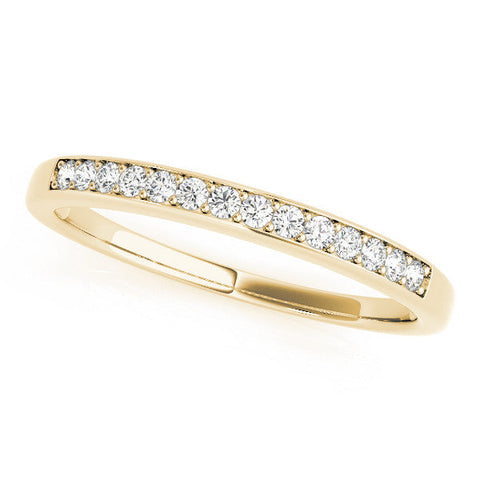Yellow gold Channel-Set Round Diamond Half Eternity Band