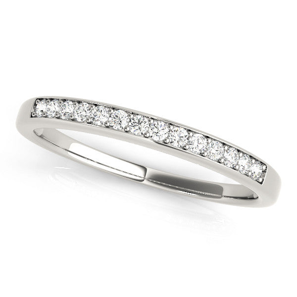 Silver Channel-Set Round Diamond Half Eternity Band