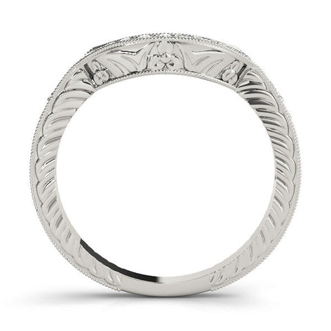 White gold Channel Set Round Diamond Chevron Band