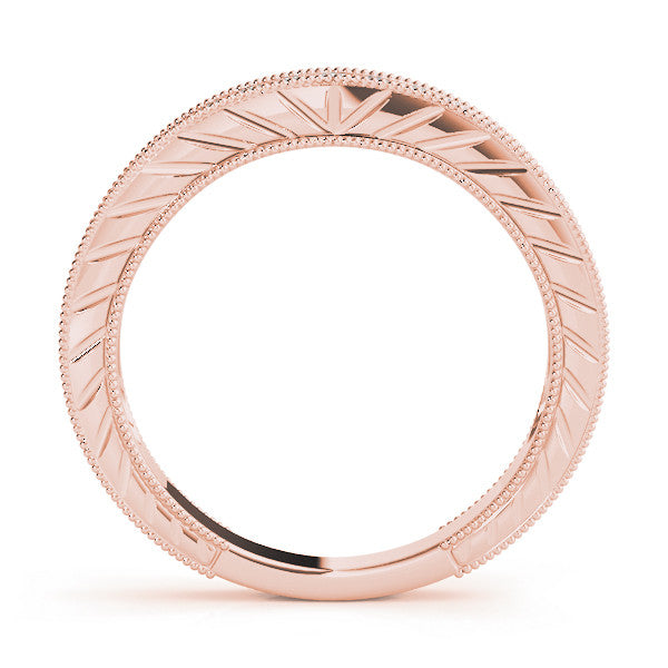 Rose gold Round Cut Diamond Milgrain Eternity Band with Channel Setting