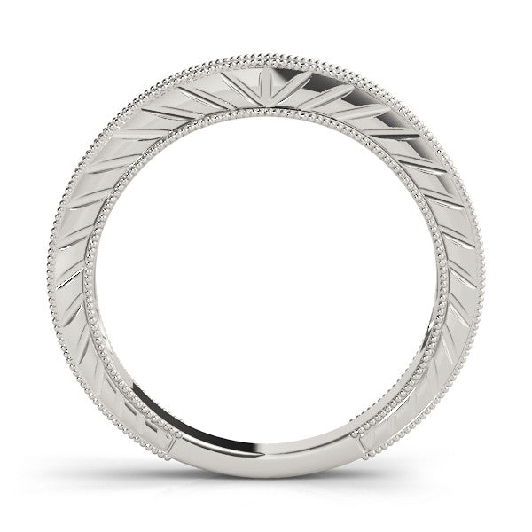 White gold Round Cut Diamond Milgrain Eternity Band with Channel Setting