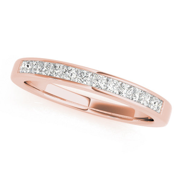Rose gold Princess Cut Channel Set Diamond Wedding Band
