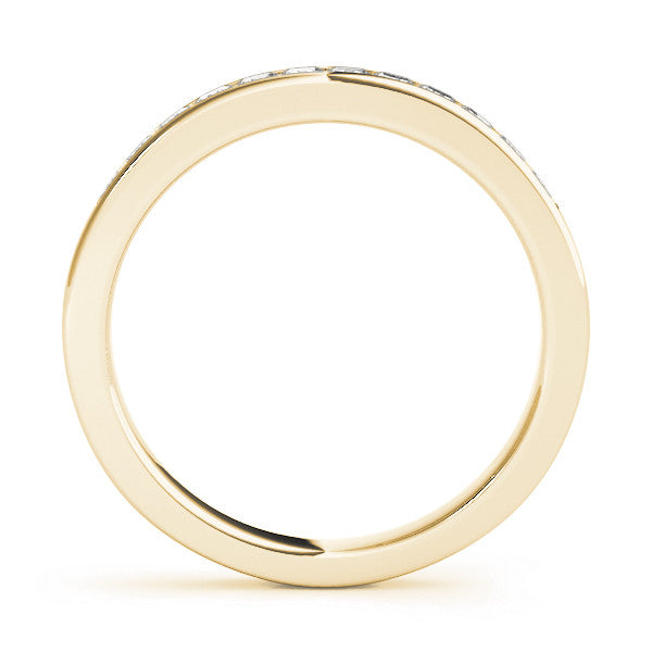 Yellow gold Princess Cut Channel Set Diamond Wedding Band