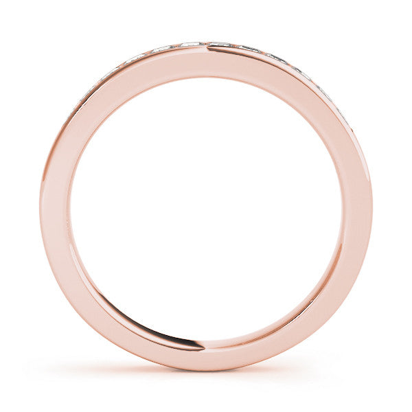 Rose gold Princess Cut Channel Set Diamond Wedding Band