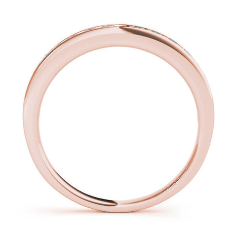 Rose gold Round Diamond Channel Set White Gold Band