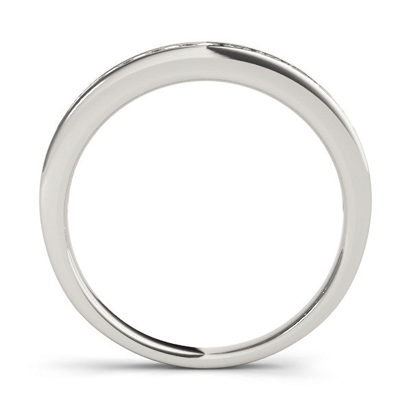 Platinum Round Diamond Channel Set White Gold Band