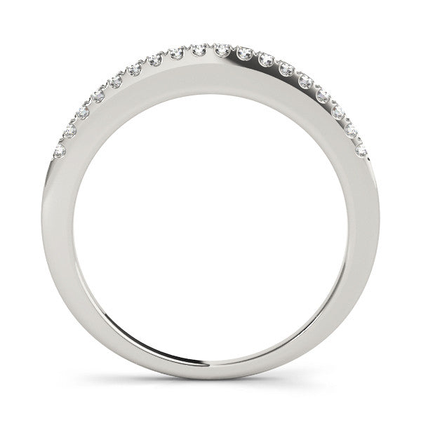 Silver Round Diamond Pavé Eternity Band with U-Prong Setting