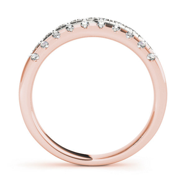 Rose gold Round Diamond Prong Set Half Eternity Band