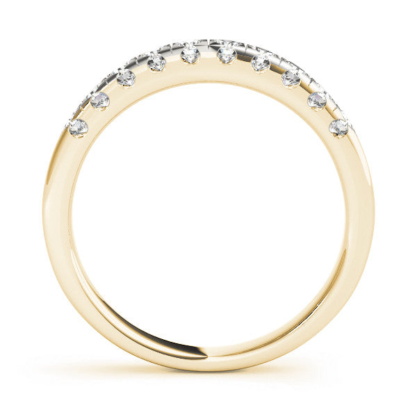 Yellow gold Round Diamond Prong Set Half Eternity Band