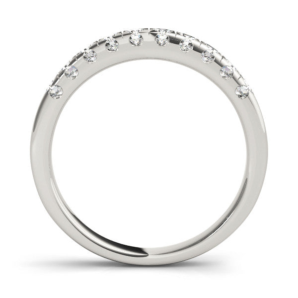 Platinum Round Diamond Prong Set Half Eternity Band