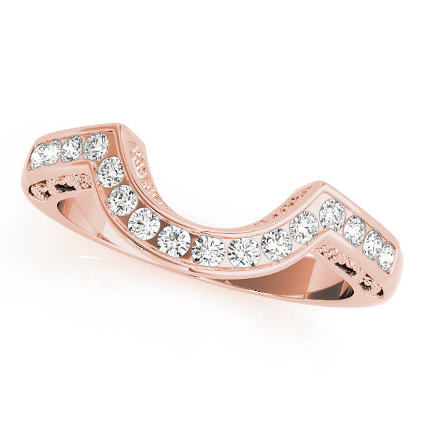 Rose gold Round Channel-Set Diamond Contour Band